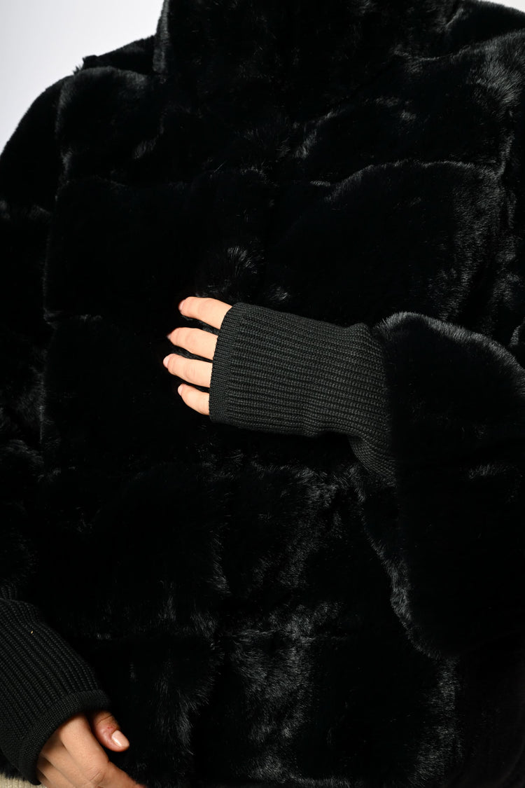 Giacca in faux fur trapuntata