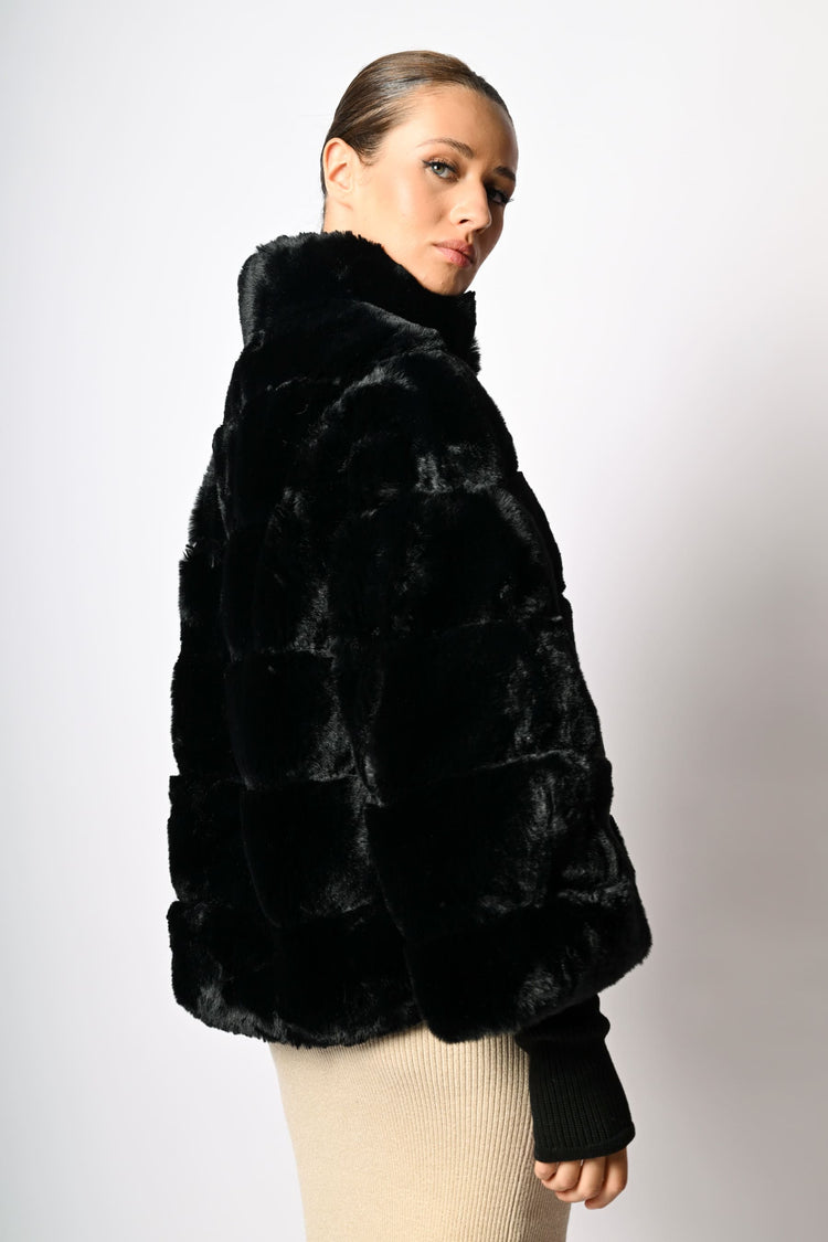 Giacca in faux fur trapuntata