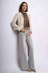 Giacca in similpelle con zip