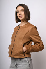 Giacca in faux suede con zip