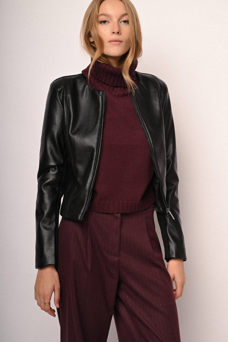 Giacca basic in similpelle