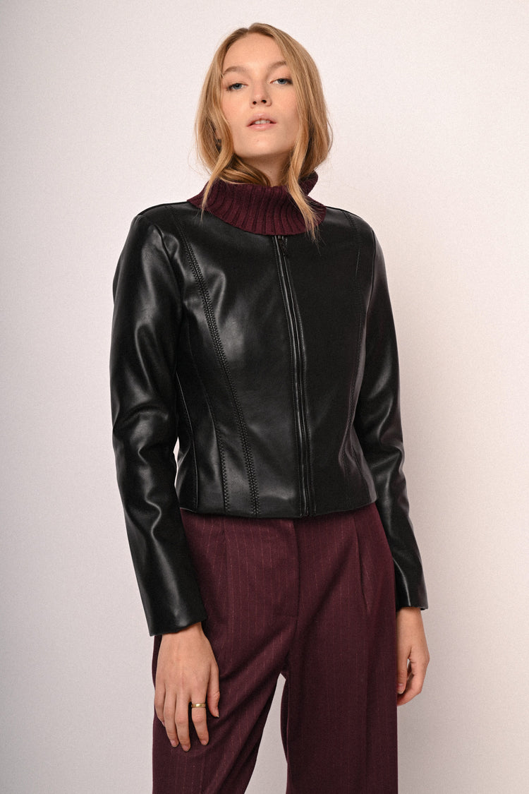 Giacca basic in similpelle