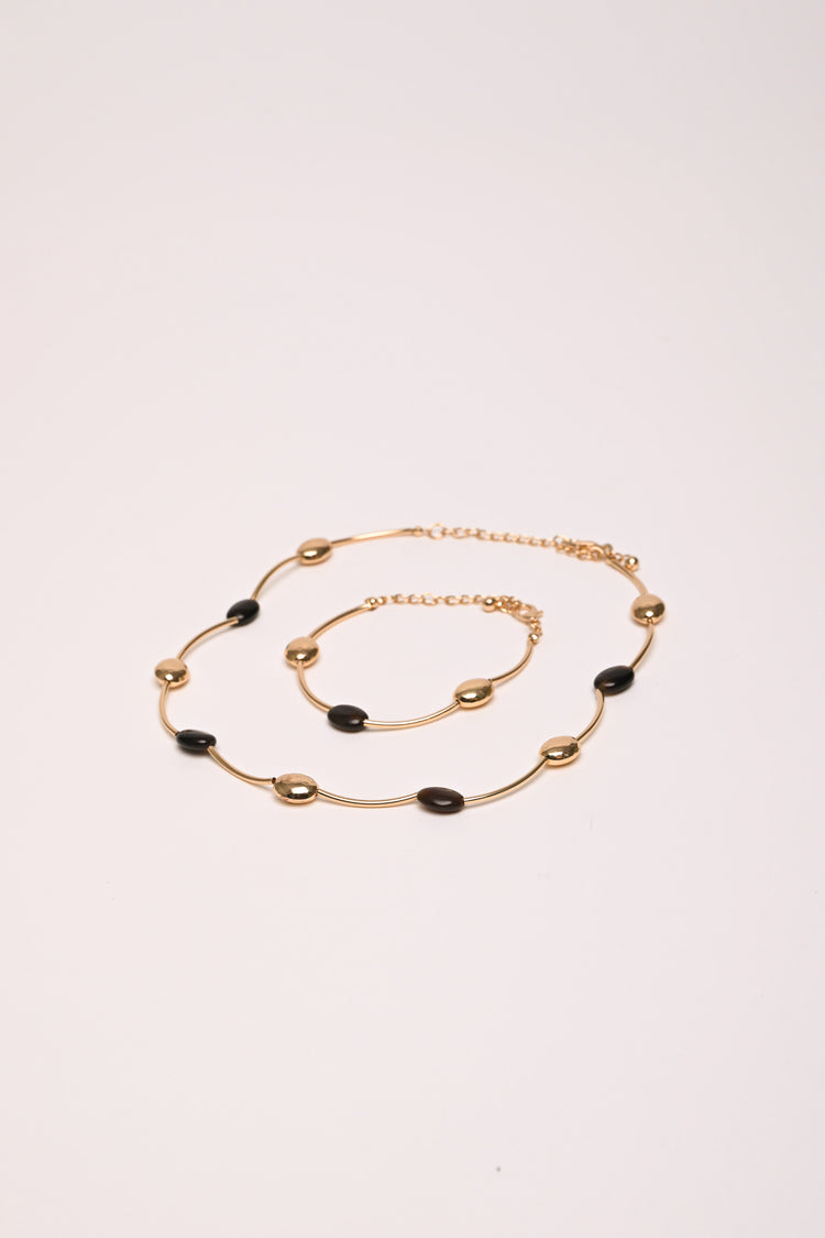 Set collana + bracciale con pietre