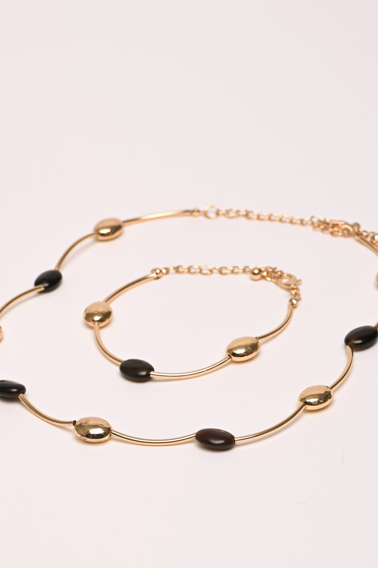 Set collana + bracciale con pietre