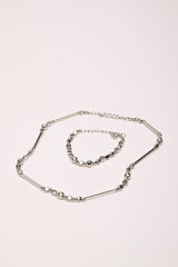 Set collana + bracciale in metallo