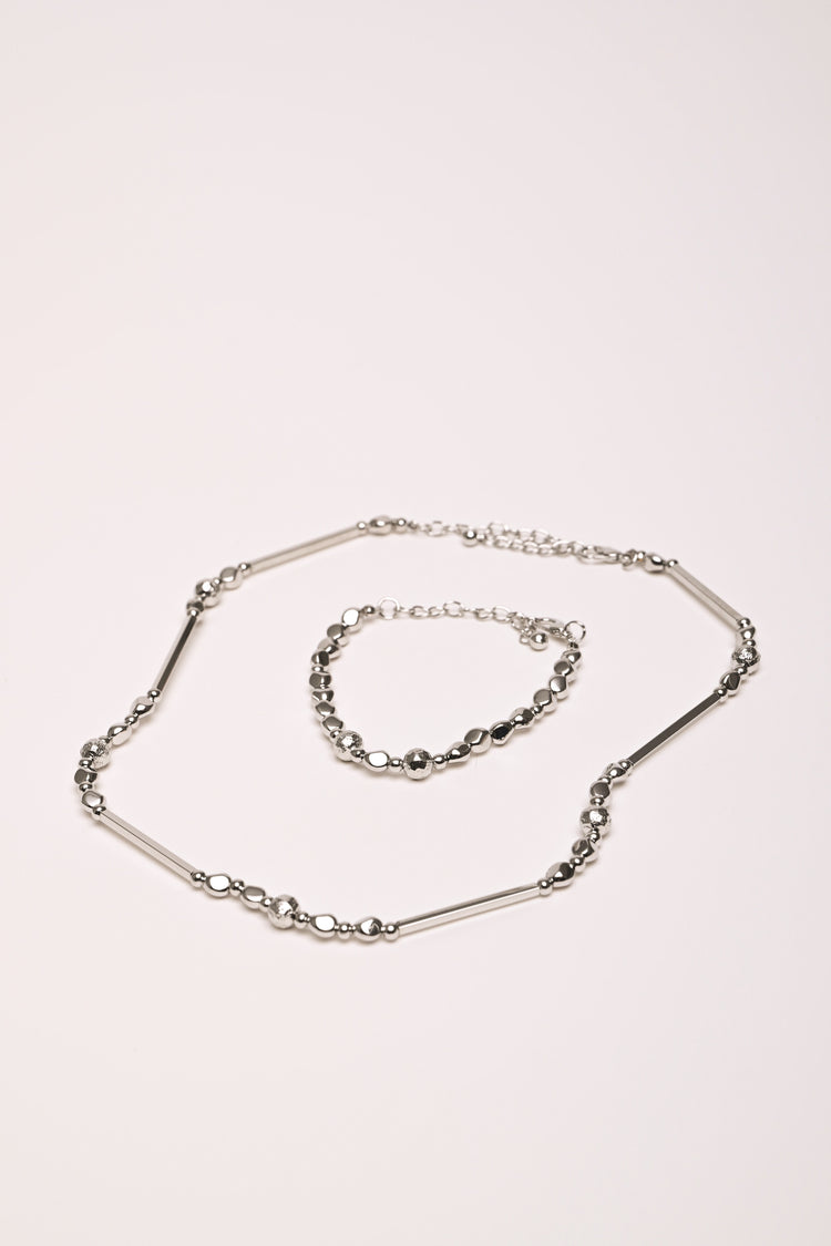 Set collana + bracciale in metallo