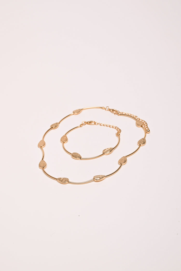 Set collana + bracciale in metallo