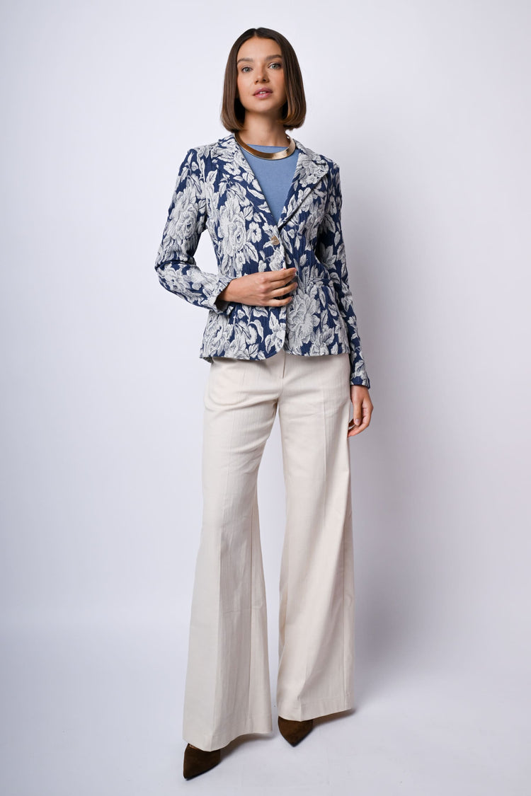 Blazer in jacquard floreale