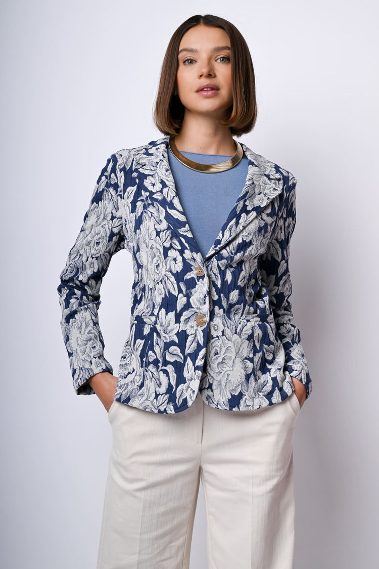 Blazer in jacquard floreale