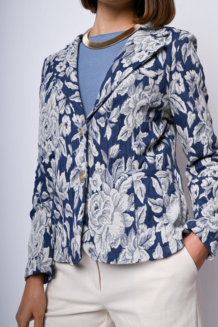 Blazer in jacquard floreale