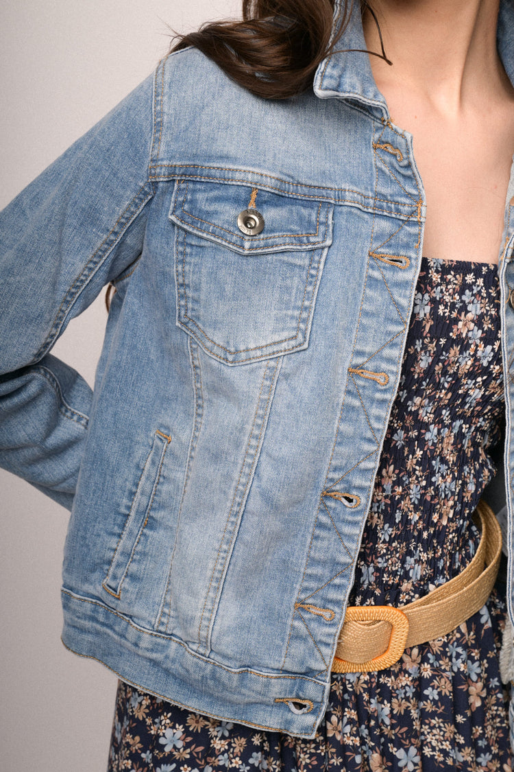 Giacca in denim azzurro
