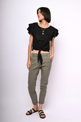 Pantaloni in cotone stretch