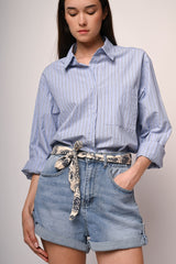 Shorts con denim con cintura-foulard