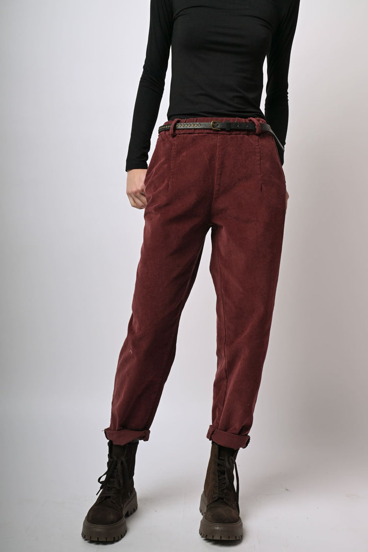 Pantaloni baggy in velluto a coste