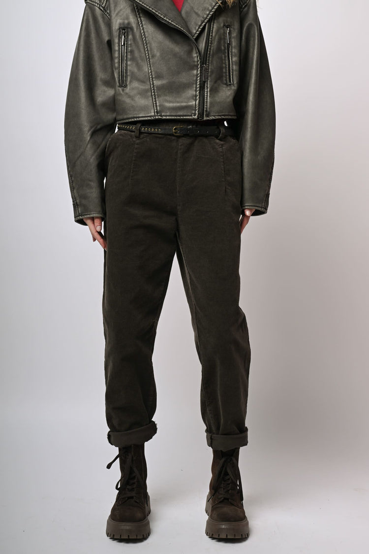 Pantaloni baggy in velluto a coste