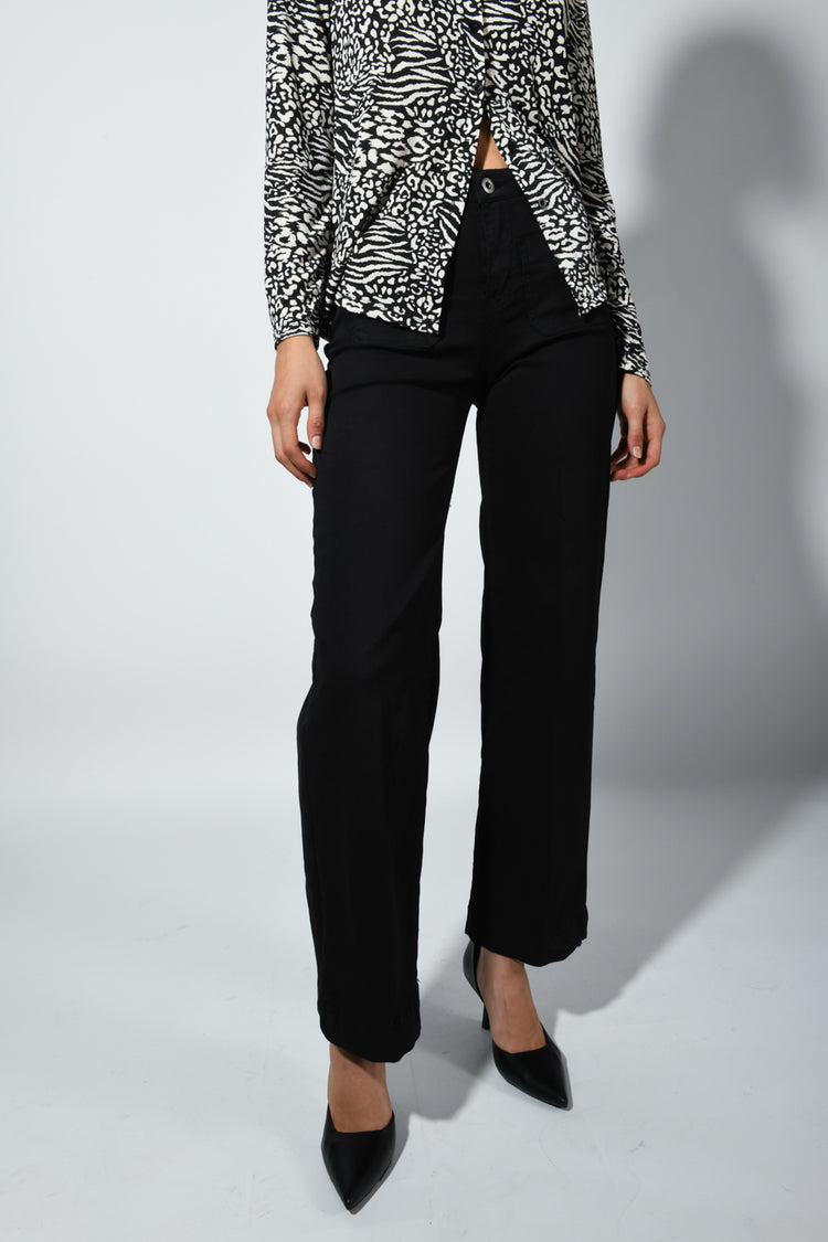 Pantaloni palazzo in cotone stretch