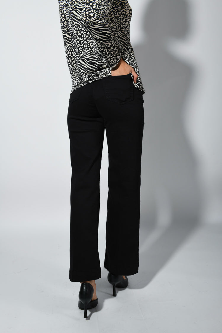 Pantaloni palazzo in cotone stretch