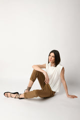 Pantaloni in cotone con cintura