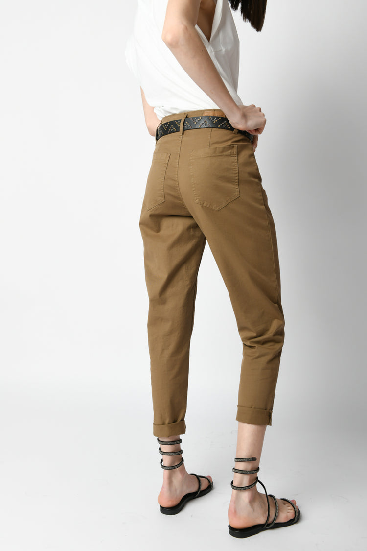 Pantaloni in cotone con cintura