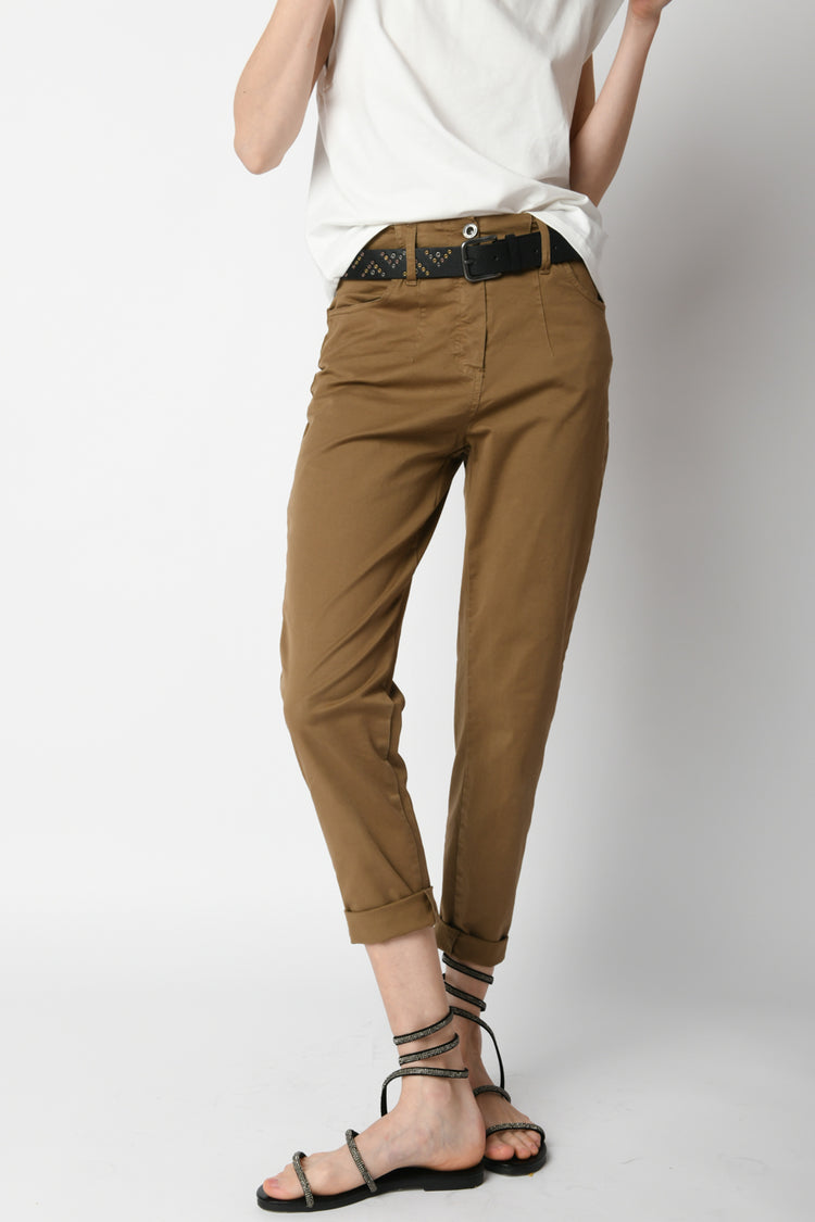 Pantaloni in cotone con cintura