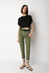 Pantaloni in cotone con cintura