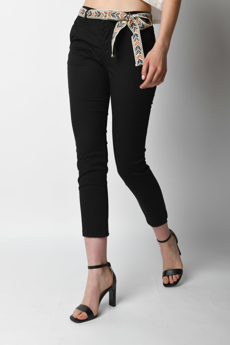 Pantaloni chino con cintura jacquard