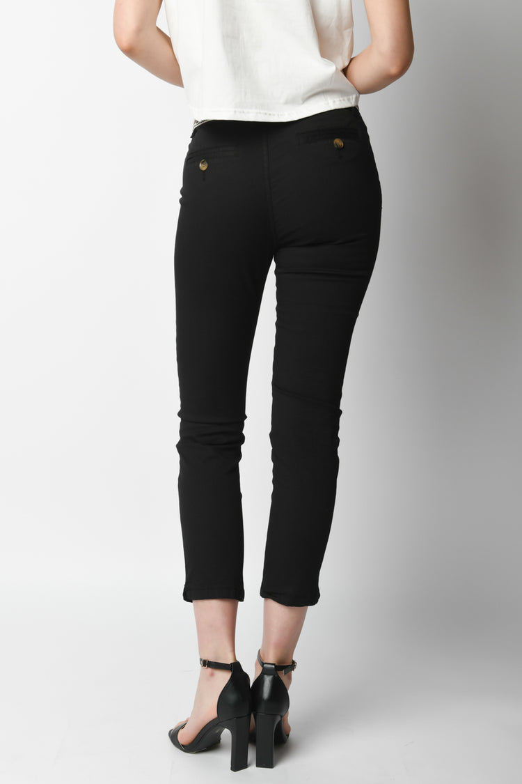 Pantaloni chino con cintura jacquard