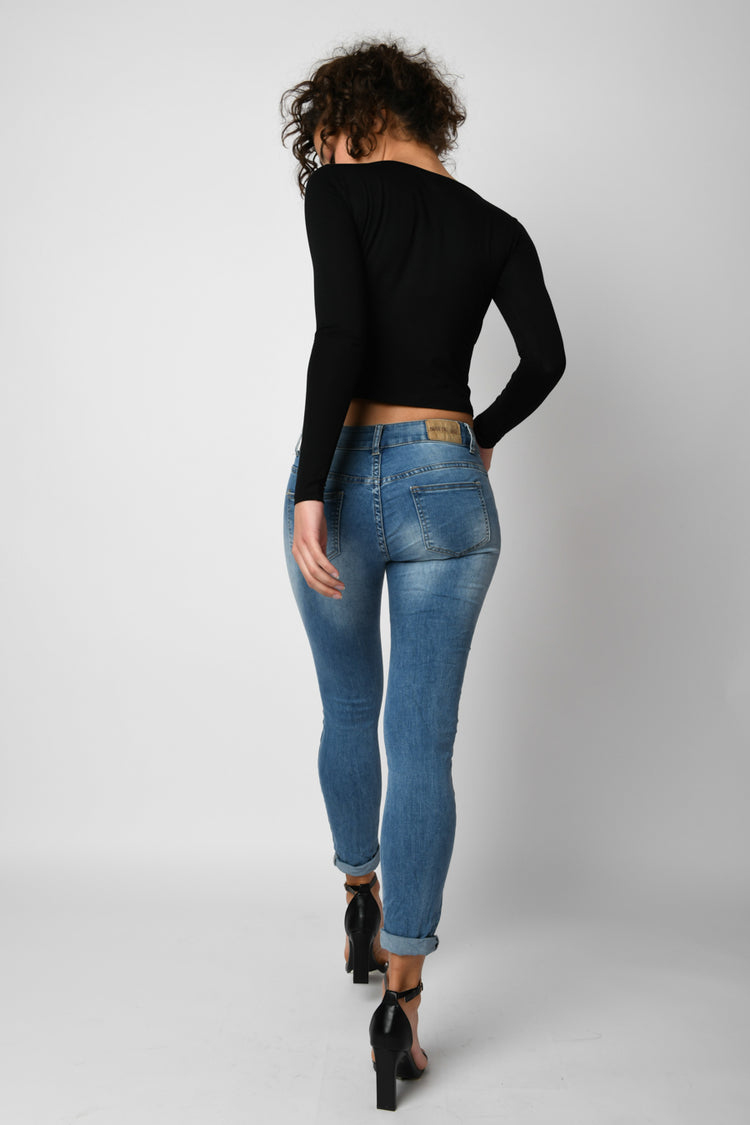 Jeans skinny a vita bassa