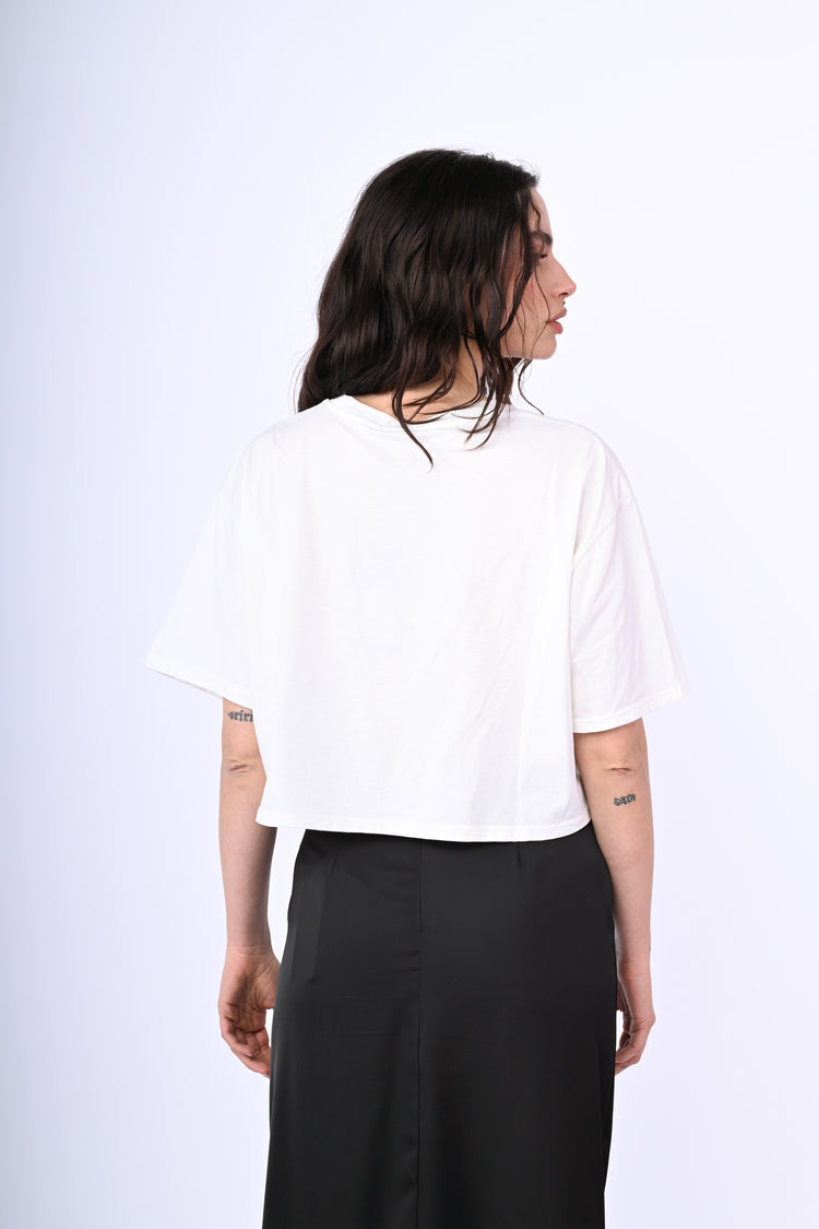 T-shirt crop in cotone