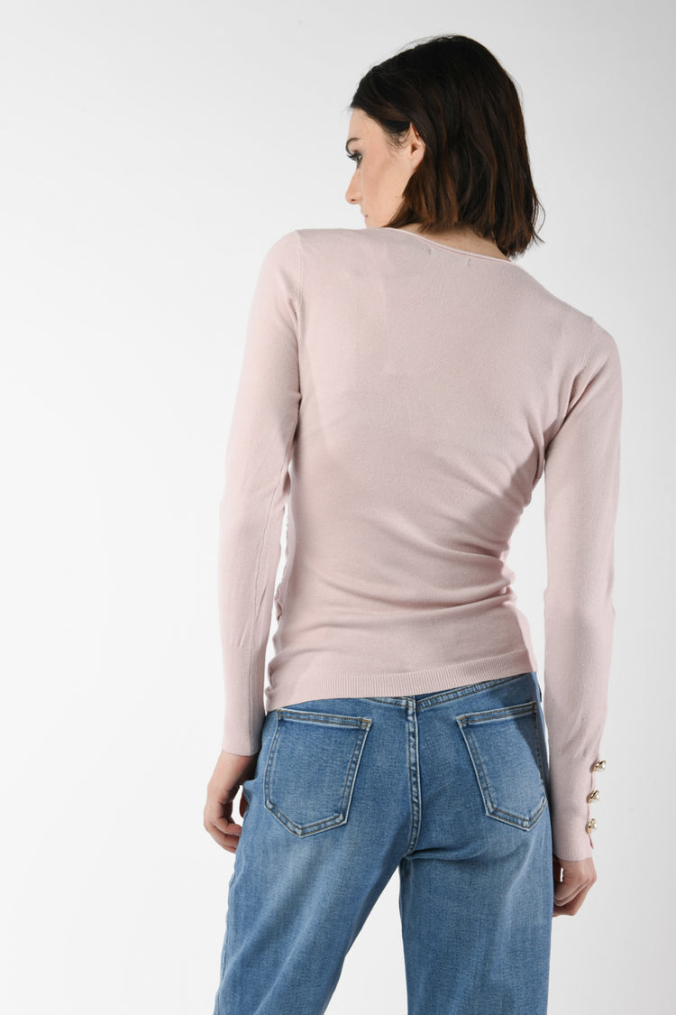 Pull con bottoni gioiello