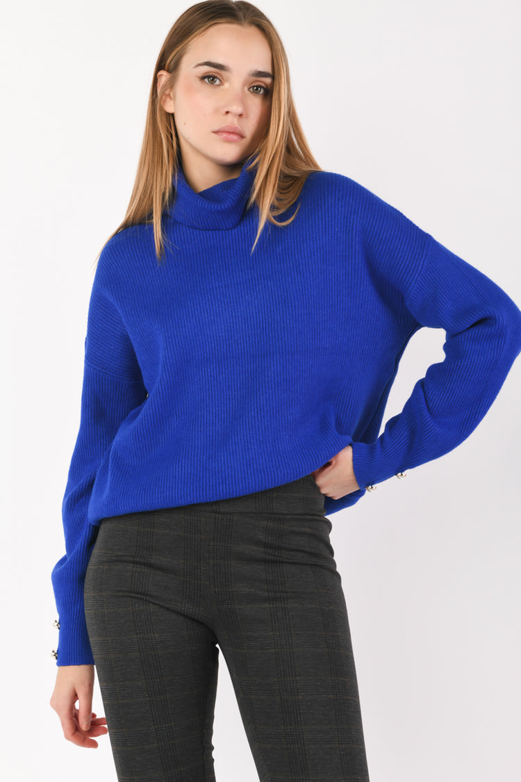 Dolcevita in maglia a costine