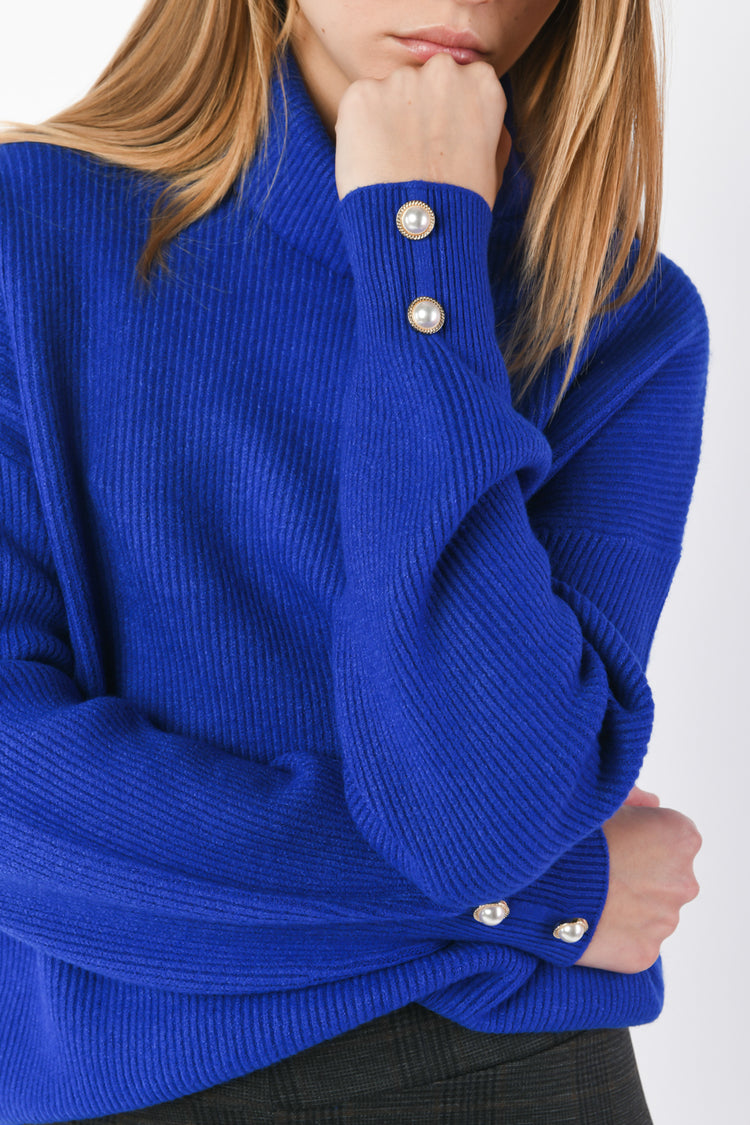 Dolcevita in maglia a costine