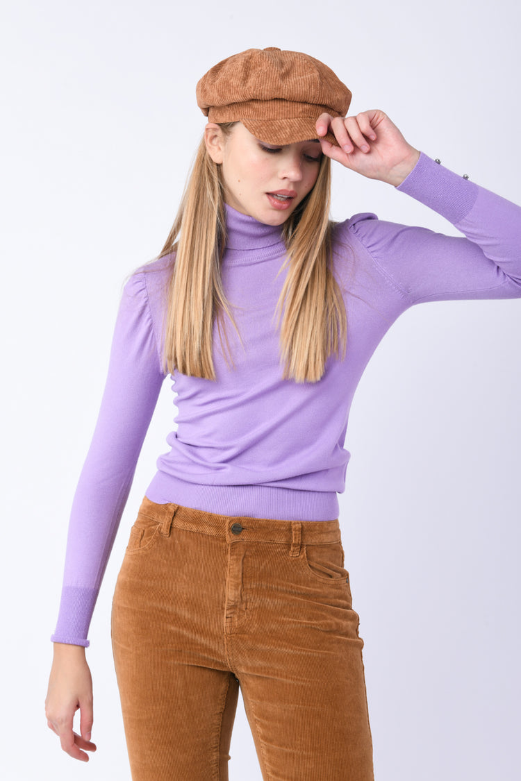 Dolcevita con polsini in lurex