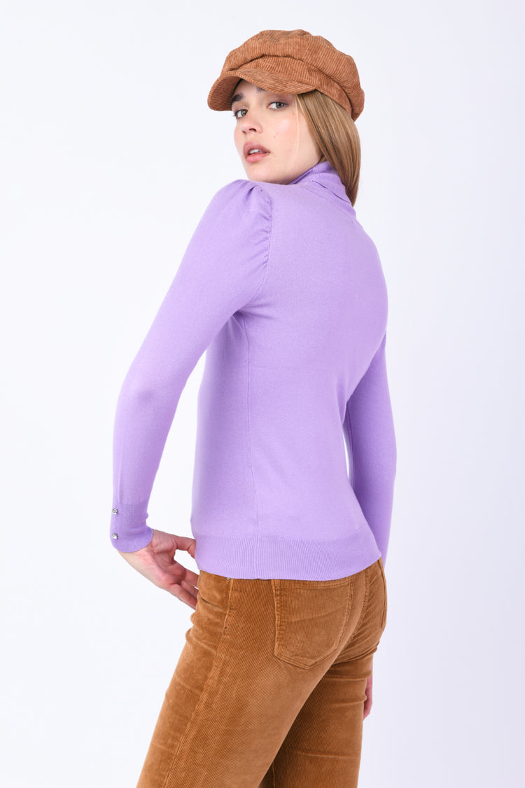 Dolcevita con polsini in lurex