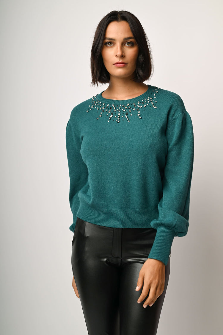 Pull con decorazione strass