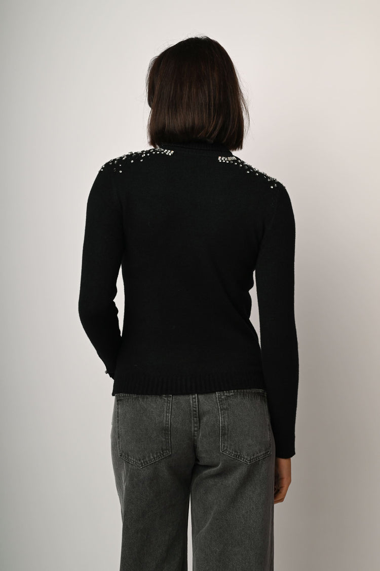 Dolcevita con decorazione strass