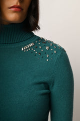 Dolcevita con decorazione strass