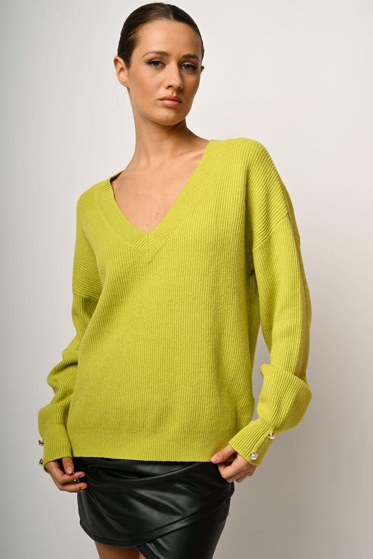 Pull oversize con scollo a V