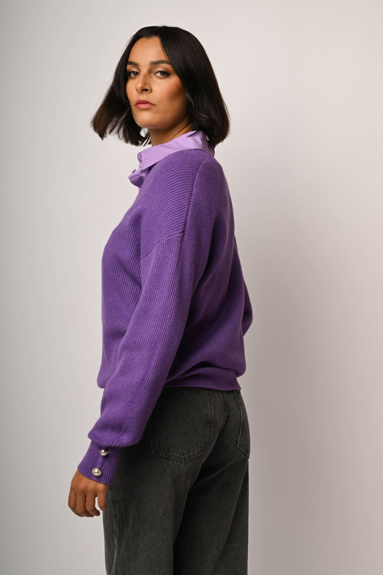 Pull oversize con scollo a V