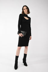 Abito in maglia a costine con cut-out
