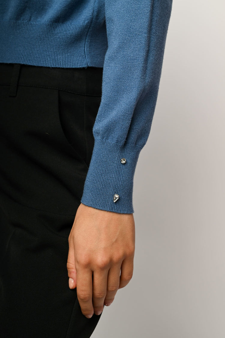 Pull crop con decorazione strass