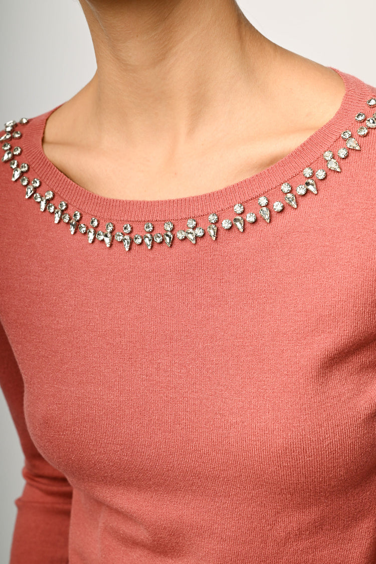 Pull con decorazione strass