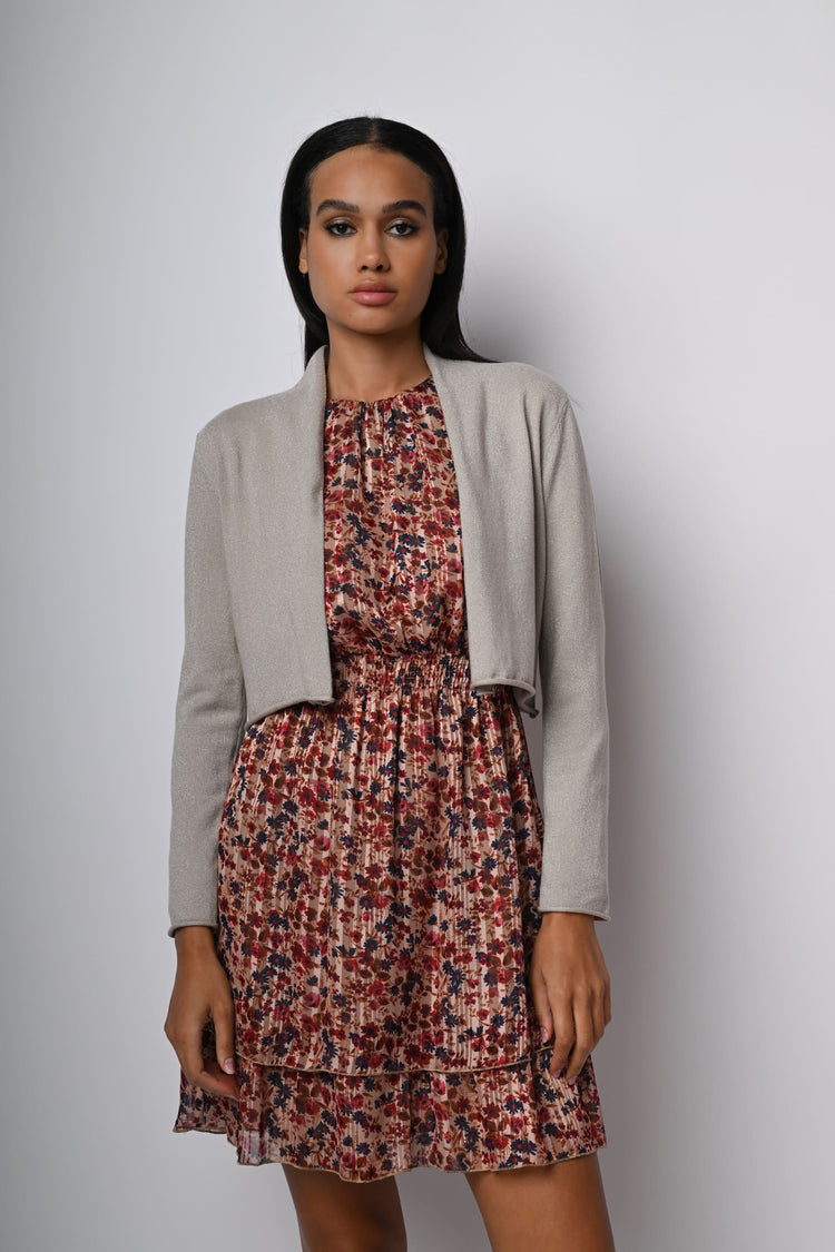 Cardigan crop in maglia lurex
