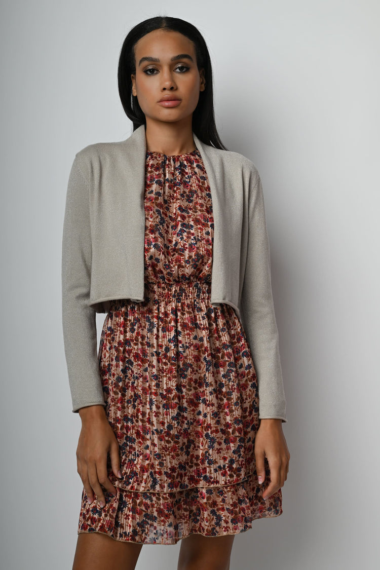 Cardigan crop in maglia lurex