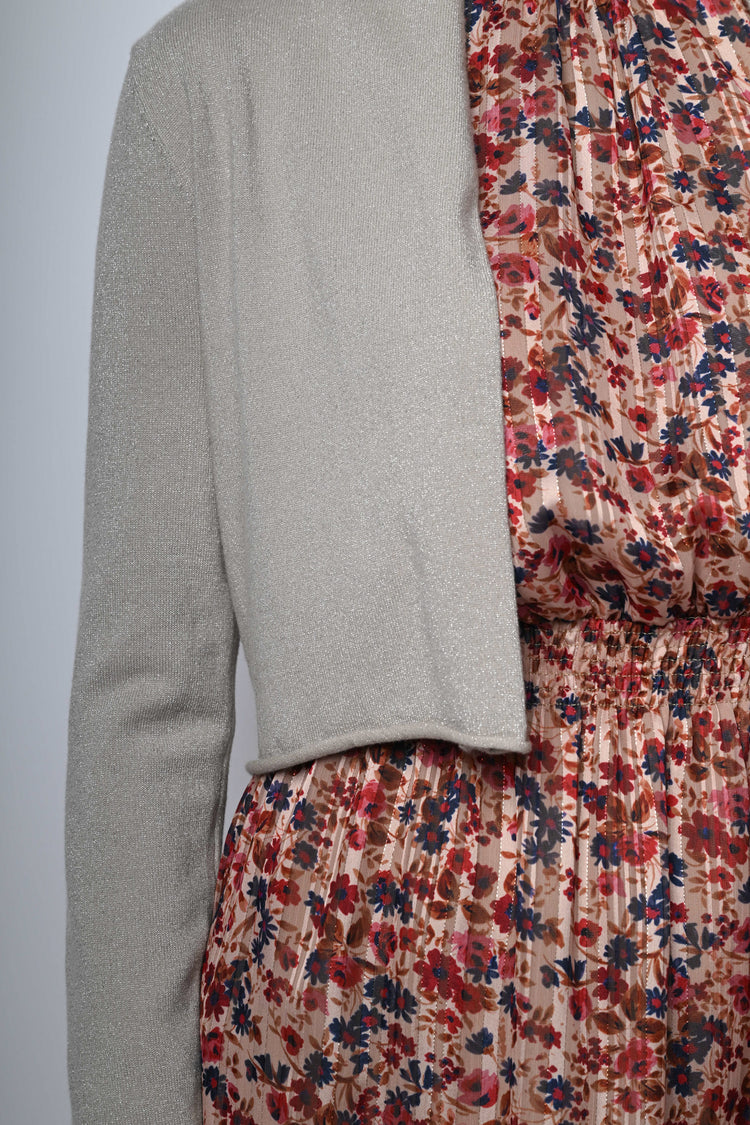 Cardigan crop in maglia lurex
