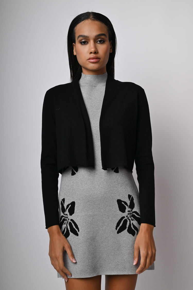 Cardigan crop in maglia lurex