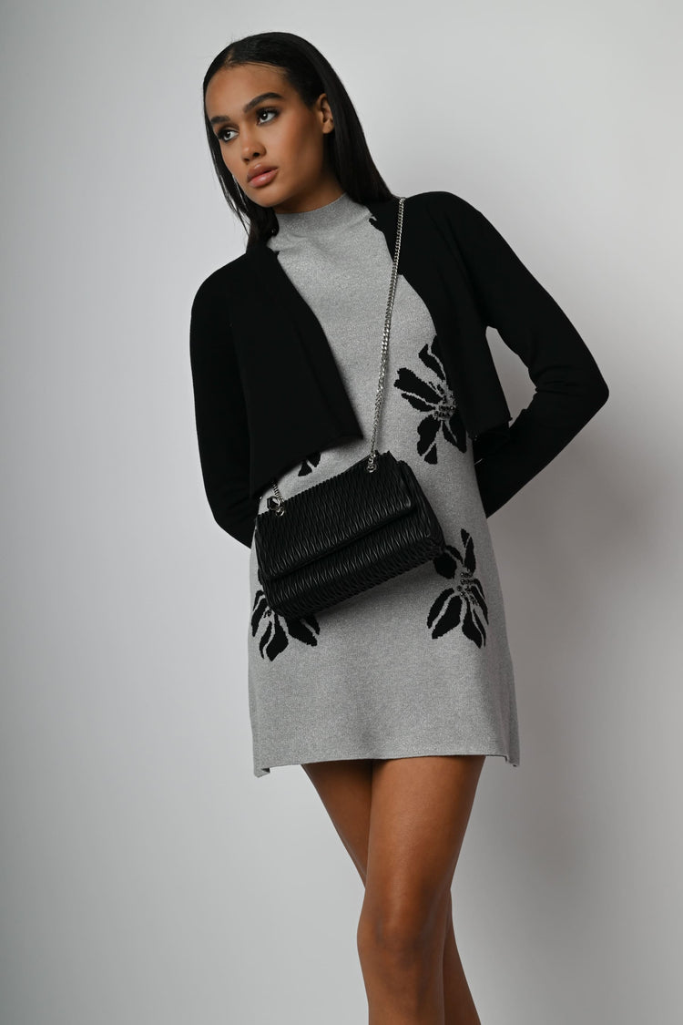 Cardigan crop in maglia lurex