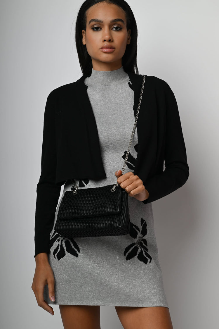 Cardigan crop in maglia lurex