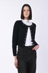 Cardigan con strass decorativi
