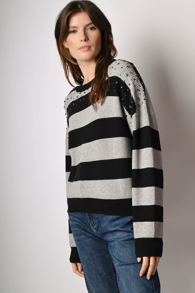 Pull a righe con strass